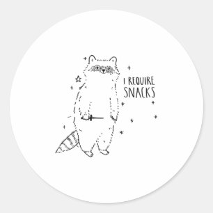 Sticker Rond Femme I Requiert Snacks Raccoon V-neck _1