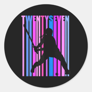 Sticker Rond Femme Joueuse de Hockey sur Gazon 27 ans Sport Mai