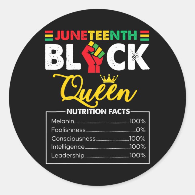 Sticker Rond Femme Junetdix Black African Queen nutritive (Devant)