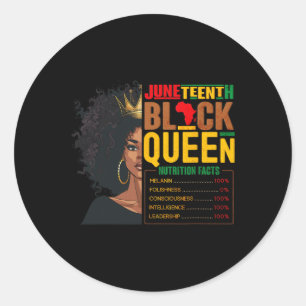 Sticker Rond Femme Junetdix Reine noire Faits nutritionnels 4t