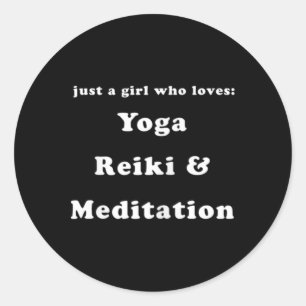 Sticker Rond Femme Juste Une Fille Qui Aime Yoga Reiki Et Medit