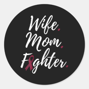 Sticker Rond Femme Maman Combattante Cerveau Aneurie Sensibilis