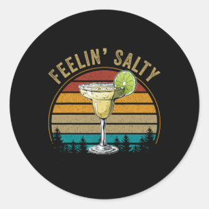 Sticker Rond Femme Margarita-chemise Sentiment Salé Cinco De Ma