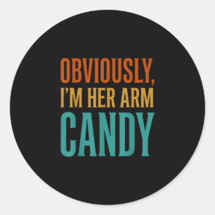 Sticker Rond Femme mari petite amie couple je suis son accessoi