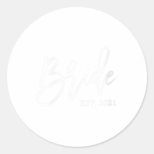 Sticker Rond Femme Mariée 2021 Mariée Est 2021 Mariée Et Salle
