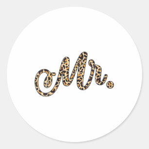 Sticker Rond Femme Mariée Salle M. Empreinte de léopard Mariage