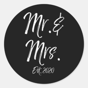 Sticker Rond Femme Mignonne mariée Groom Cadeaux de mariage M.