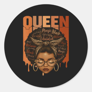 Sticker Rond Femme noire éduquée Mois de l'histoire des Noirs f