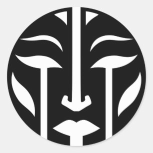 Sticker Rond Femme numérique