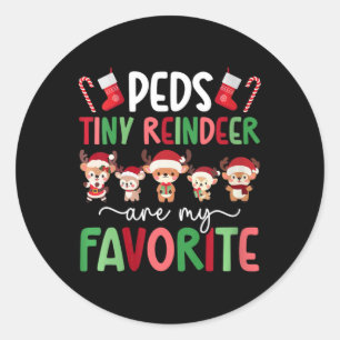 Sticker Rond Femme Peds Minuscule Reinder Peds Christmas Peds N