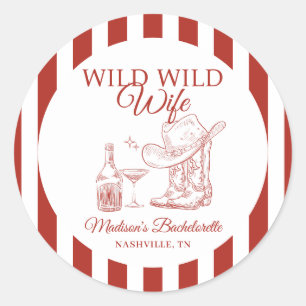 Sticker Rond Femme Sauvage Sauvage Enterrement de Vie de Jeune