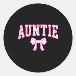 Sticker Rond Femme Tante Coquette Bow Pink esthétique Mères