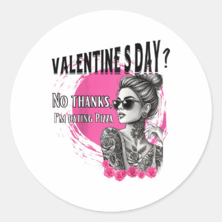 Sticker Rond Femme Tatouée Femme Simple Femme Enquêtée Femme Po