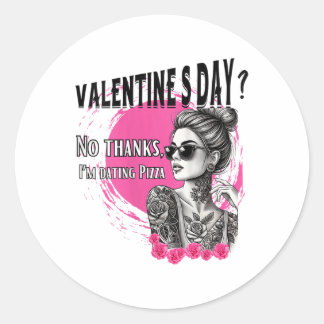 Sticker Rond Femme Tatouée Femme Simple Femme Enquêtée Femme Po