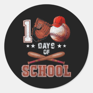 Sticker Rond Femmes 100 Jours De Baseball Scolaire 100E Jour Po