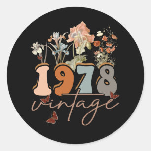 Sticker Rond Femmes 45 ans Vintage 1978 45e anniversaire Tee
