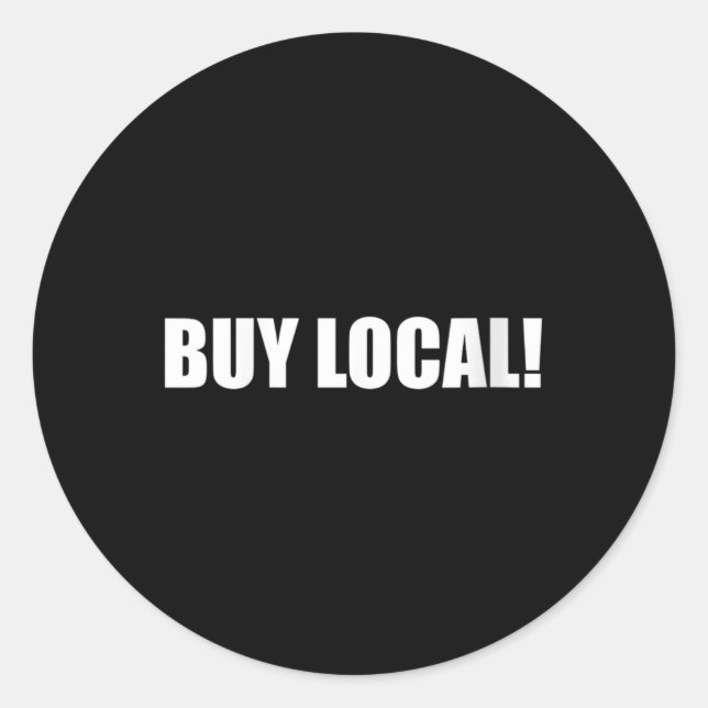 Sticker Rond Femmes Acheter Local De l'environnement Protection (Devant)