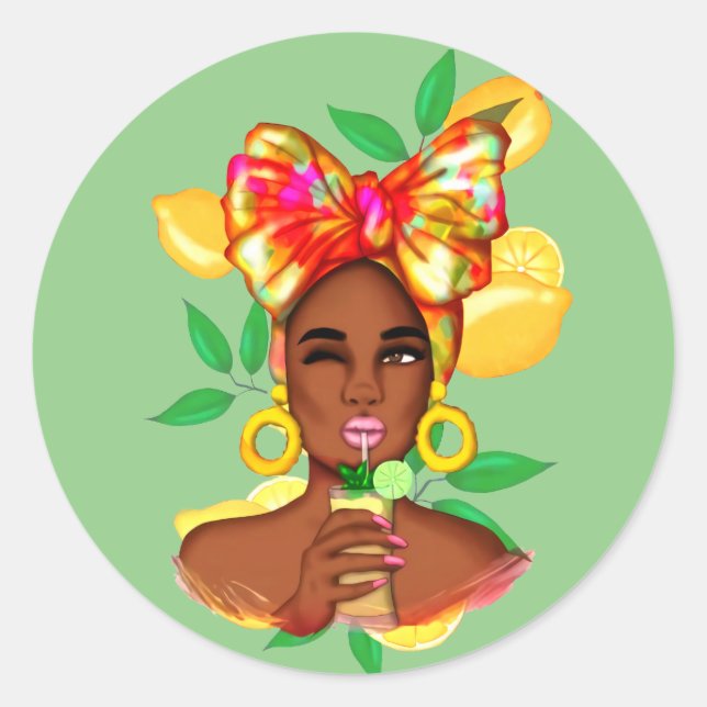 Sticker Rond Femmes africaines (Devant)
