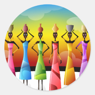 Sticker Rond Femmes Africaines