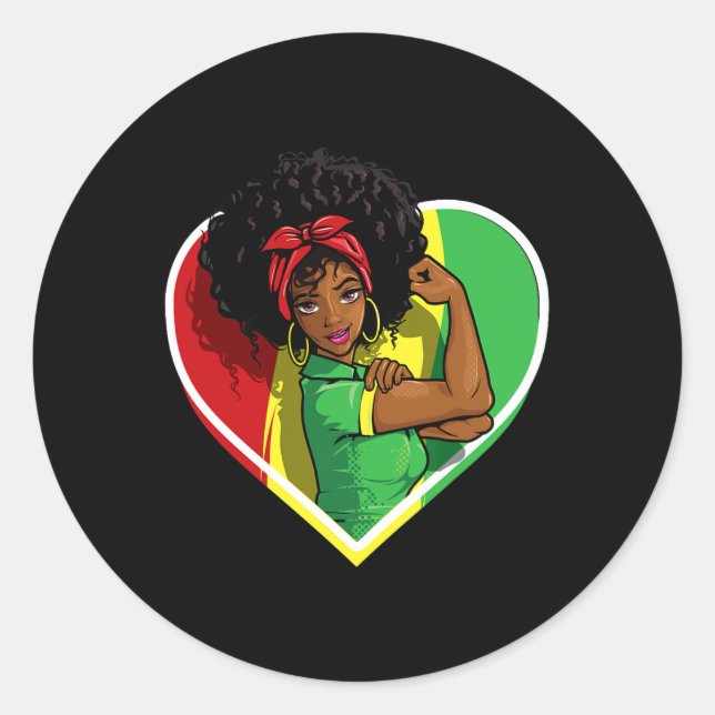 Sticker Rond Femmes afro-américaines Black Melanin Juneteen (Devant)