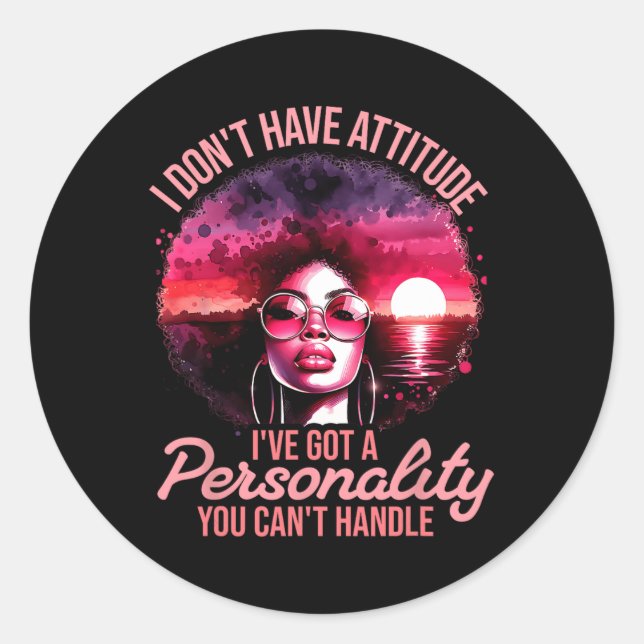 Sticker Rond Femmes afro-américaines Black Pride Femmes afro-am (Devant)