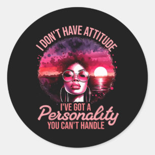 Sticker Rond Femmes afro-américaines Black Pride Femmes afro-am