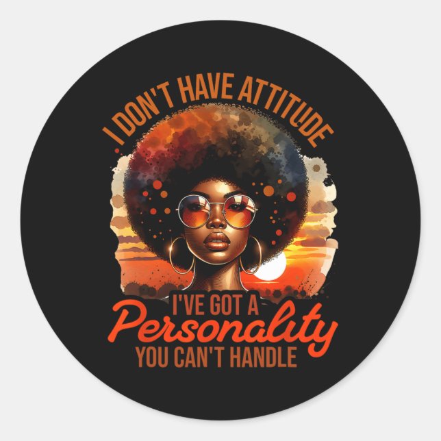 Sticker Rond Femmes afro-américaines Black Pride Femmes afro-am (Devant)