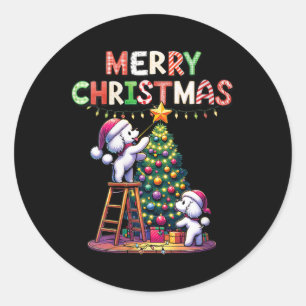 Sticker Rond Femmes Amoureux des animaux de marionnettes Xmas P