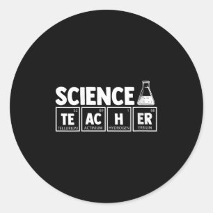 Sticker Rond Femmes amusantes Table périodique Enseignant scien