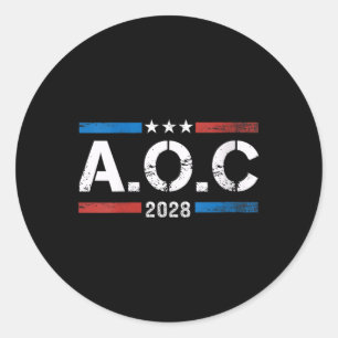 Sticker Rond Femmes Aoc Alexandria Ocasio Cortez 2028 Pour Pres