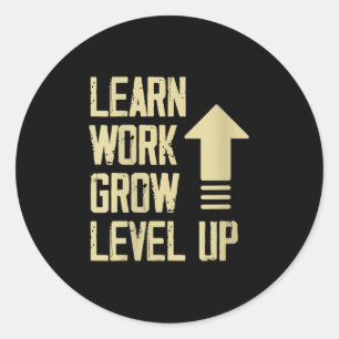 Sticker Rond Femmes Apprendre Travailler Grandir Niveau Supérie