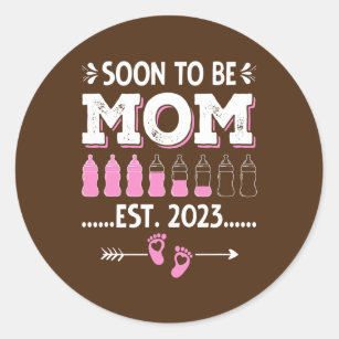 Sticker Rond Femmes Bientôt Être Maman 2023 Faire-part de gross