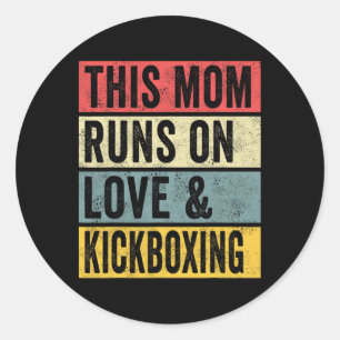 Sticker Rond Femmes Cette Maman Tourne À L'Amour Et À L'Entraîn