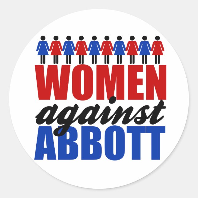 Sticker Rond Femmes contre Greg Abbott Texas Politique (Devant)