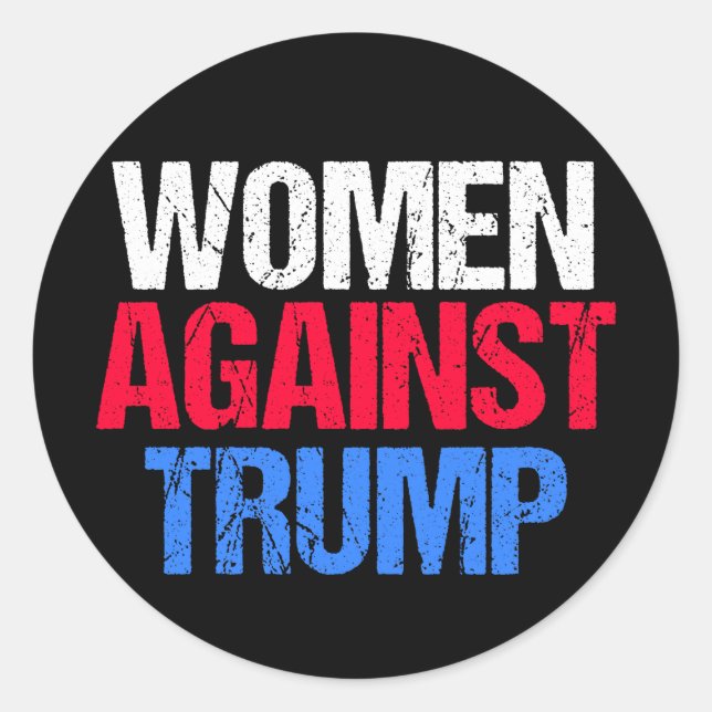 Sticker Rond Femmes contre Trump 2024 Élections noir (Devant)