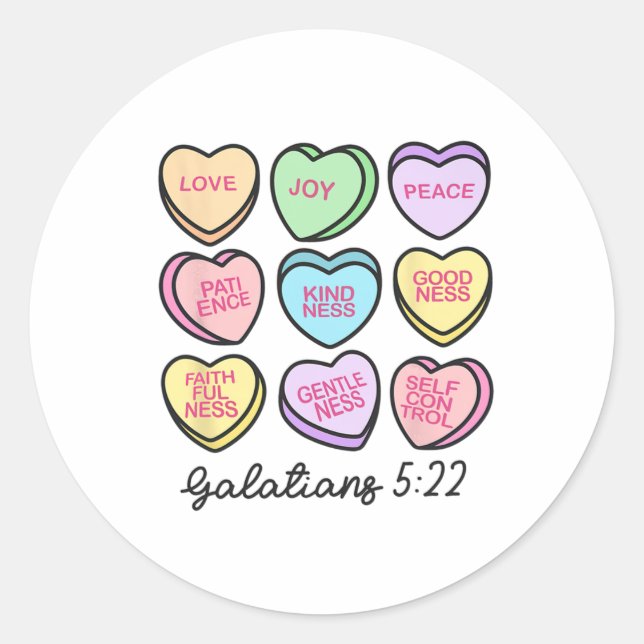 Sticker Rond Femmes Conversation de Galates de la Saint-Valenti (Devant)