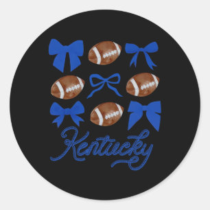 Sticker Rond Femmes Coquette Bow Football Kentucky
