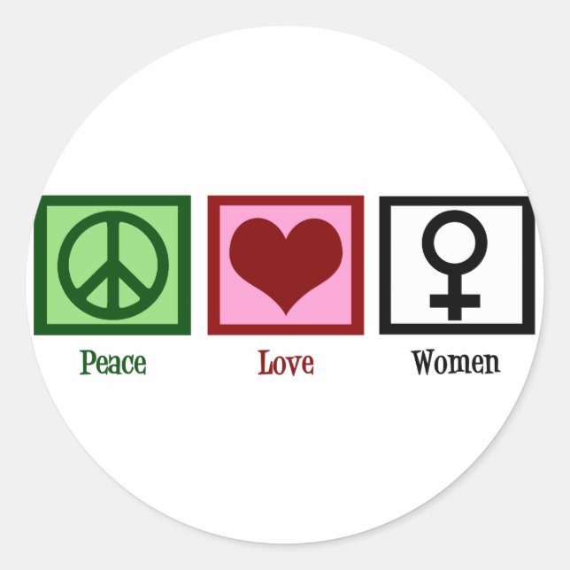 Sticker Rond Femmes d'amour pour la paix (Devant)