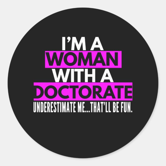 Sticker Rond Femmes Docteur Cadeaux pour femmes Mlle Mme Mme Mm (Devant)