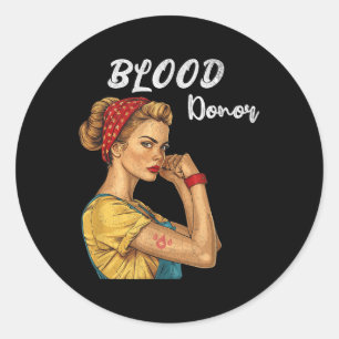 Sticker Rond Femmes donneuses de sang Bandana donne du sang Awa