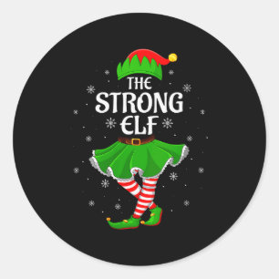Sticker Rond Femmes Elfe Fort Noël Famille Filles Femmes Elfe