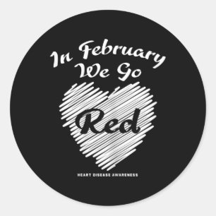 Sticker Rond Femmes En Février Nous Allons Red American Women H