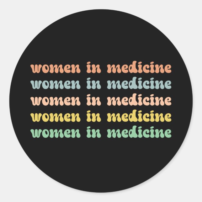 Sticker Rond Femmes en médecine Rétro future infirmière (Devant)