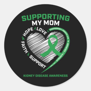 Sticker Rond Femmes Enfants Mère Maman Maladie du rein Sensibil