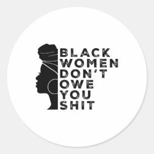 Sticker Rond Femmes féministes noires Droits des femmes noires