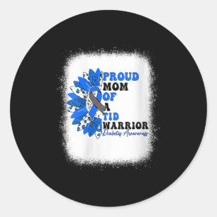 Sticker Rond Femmes Fier Maman D'Un T1D Guerrier Type 1 Diabète