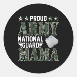 Sticker Rond Femmes Fières Armée Garde Nationale Mama Fam Milit