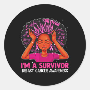 Sticker Rond Femmes Fille Je suis une survivante Sensibilisatio