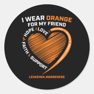 Sticker Rond Femmes Hommes Je Porte De L'Orange Pour Mon Ami Le