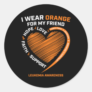 Sticker Rond Femmes Hommes Je Porte De L'Orange Pour Mon Ami Le